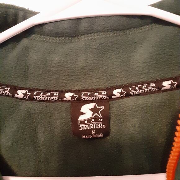 VTG Team Starter Miami Hurricanes 1/4 Zip Pullover Fleece Jacket Mens M NCAA - Picture 3 of 7